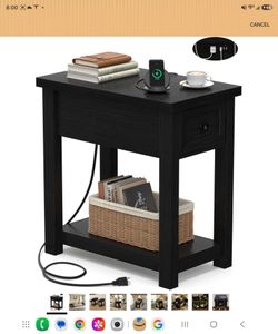 Side table with charging station