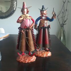 Vintage Metal Wobble Figurines 