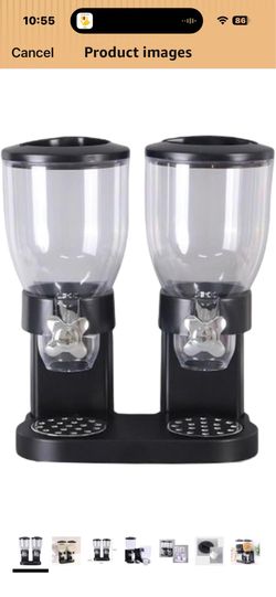 New Open Box Black Cereal and Snack Dispenser for Kitchen Organization