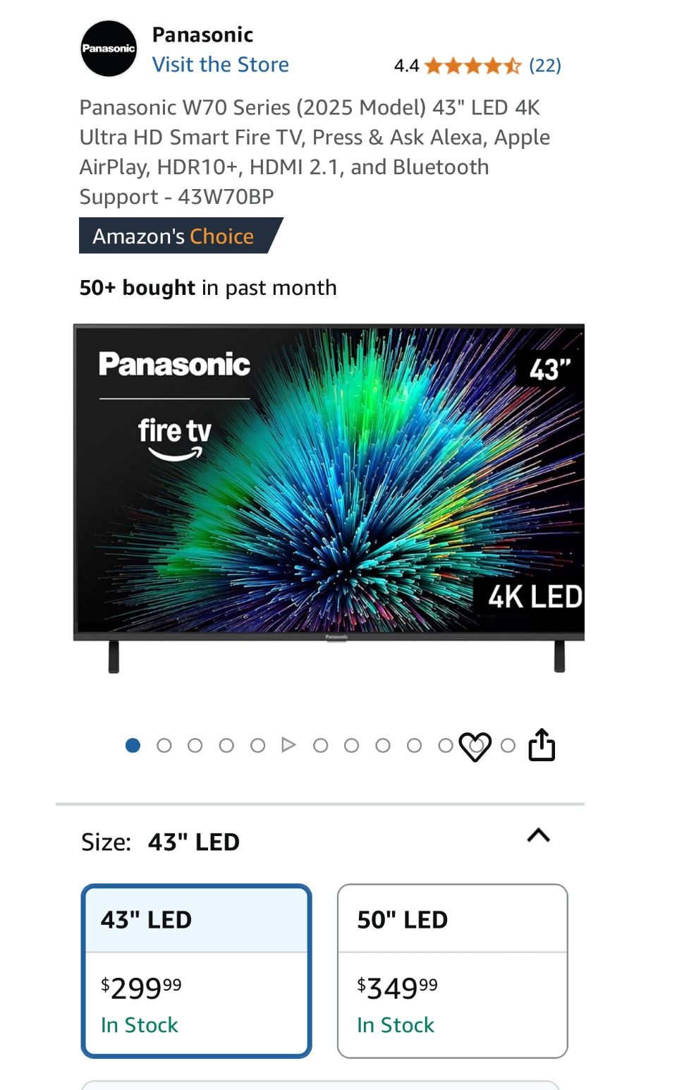 Panasonic 43” TV 