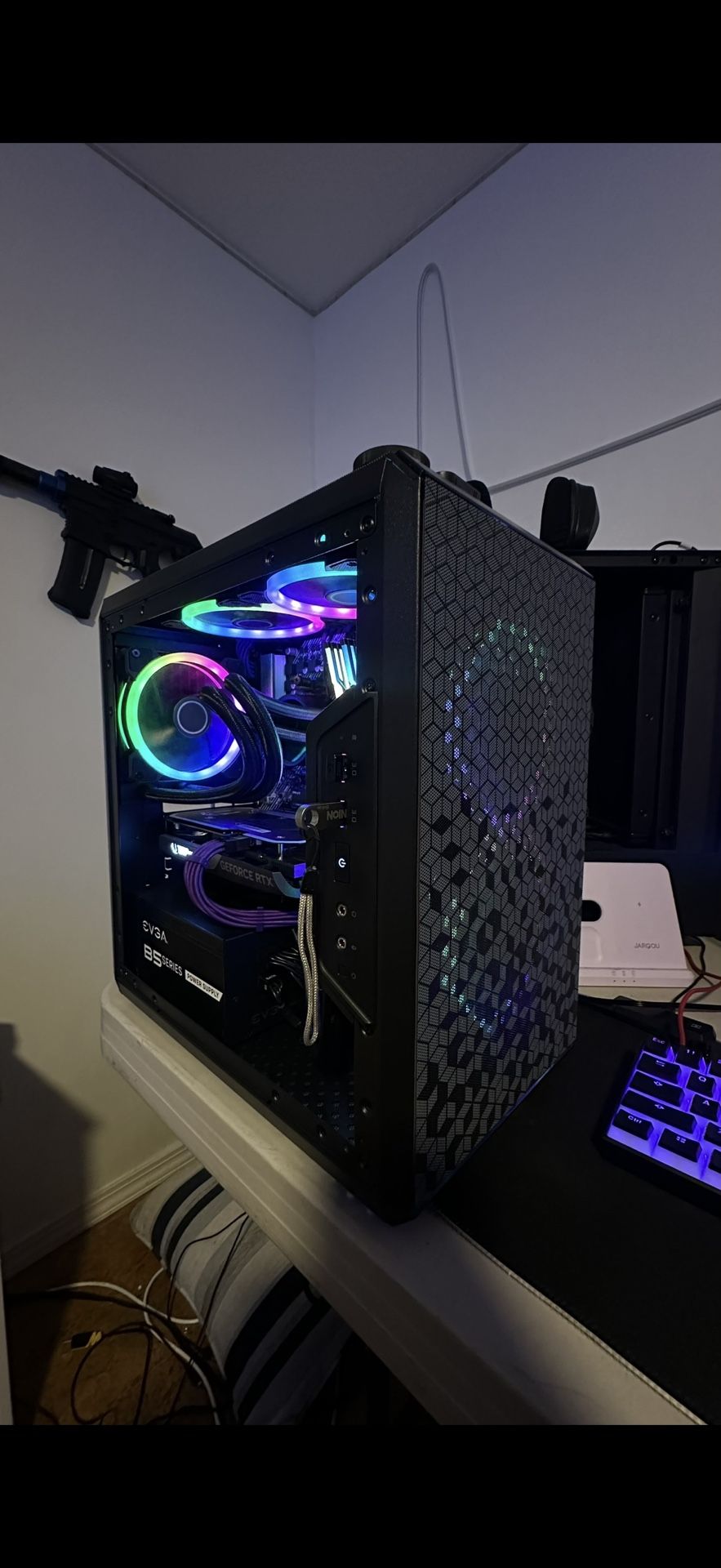 Custom RGB Gaming PC – Ryzen 5 5500 / RTX 4060 / AIO Liquid Cooled / 16GB RAM 