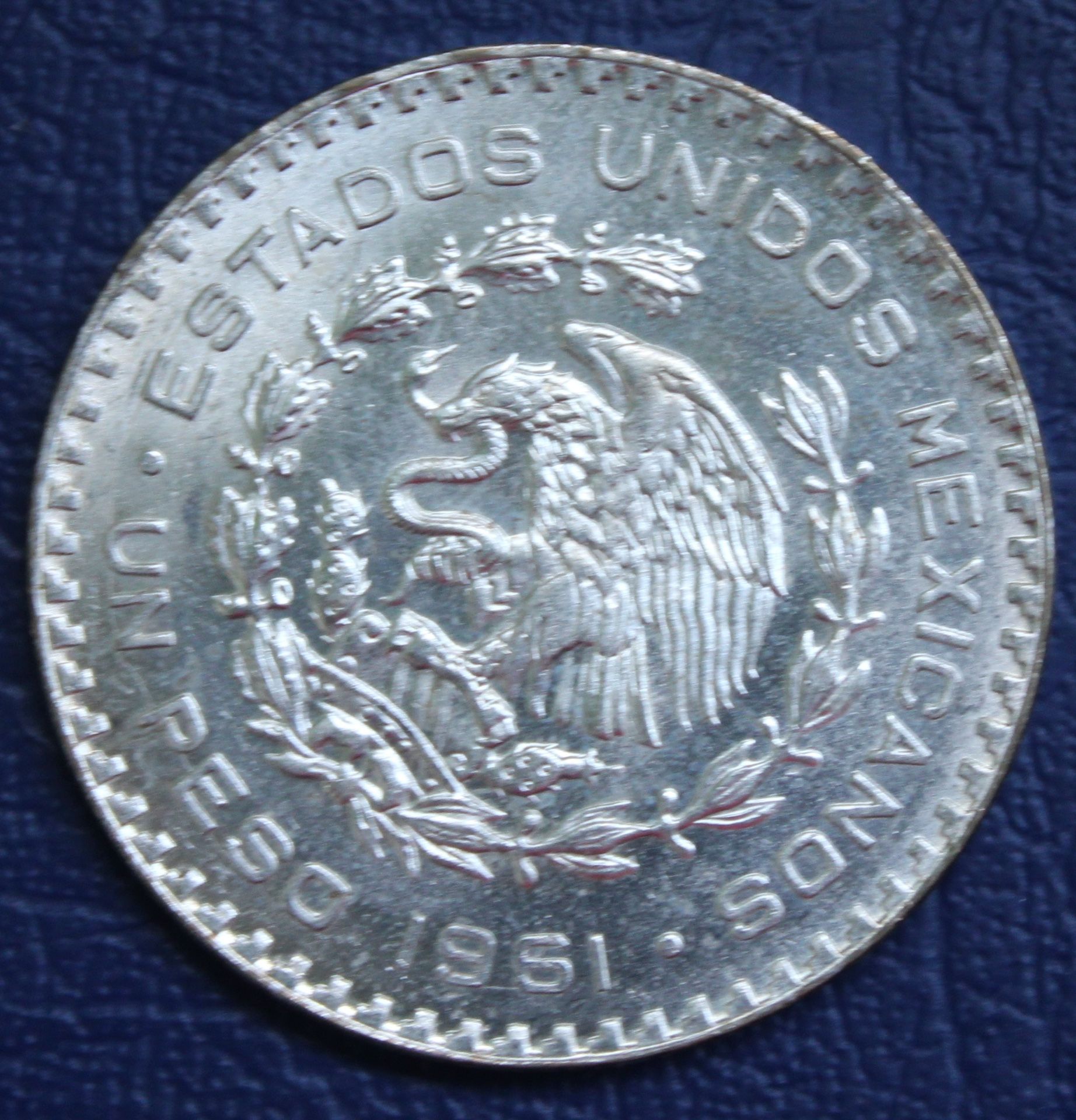 1961 Mexico 1 Peso Morelos Silver Coin