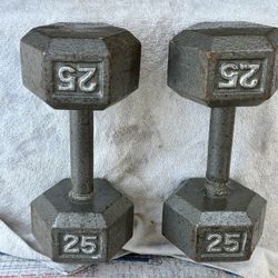 Set Of 25 Lb Dumbbells 
