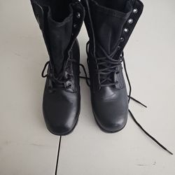 Military style boots.