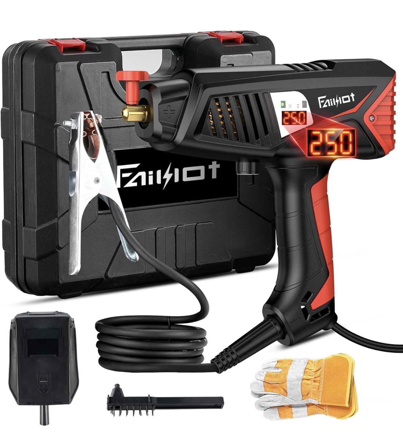 Faiuot Welding Machine Handheld, 110V Portable ARC Welder Hand Held Welder Machine, 20-250Amp LCD Display Rotary Button Adjustment, Portable Stick Wel