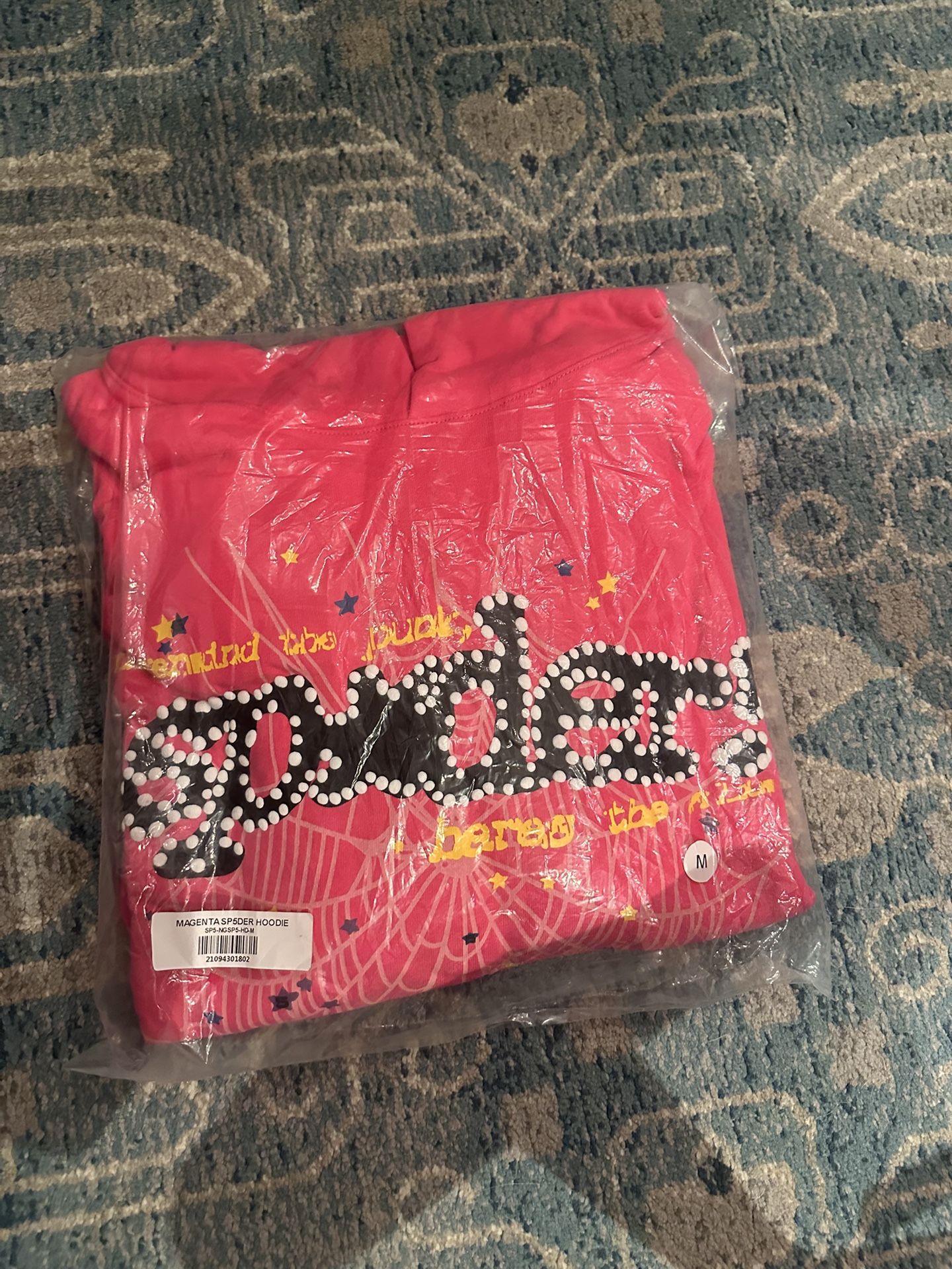 pink spider worldwide hoodie medium