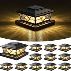 NIORSUN Solar Post Lights 12 Pack for 4x4 and 5.5x5.5 Posts