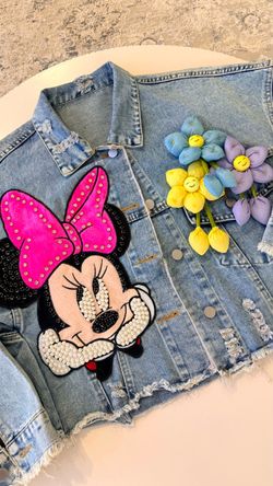 Minnie Mouse Disney Jacket –Pearl & Rhinestone Details – One Size