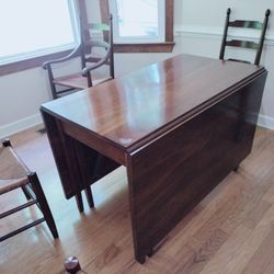 Leaf Table And 6 Cane Chairs