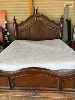 King size bed frame mattress, and boxspring