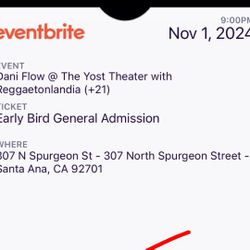 Free Dani Flow Concert Ticket 