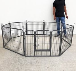 (New in box) $85 Heavy Duty 24” Tall Dog Pet Playpen Fence Gate, 8-Panels X (24” Tall X 32” Wide) 