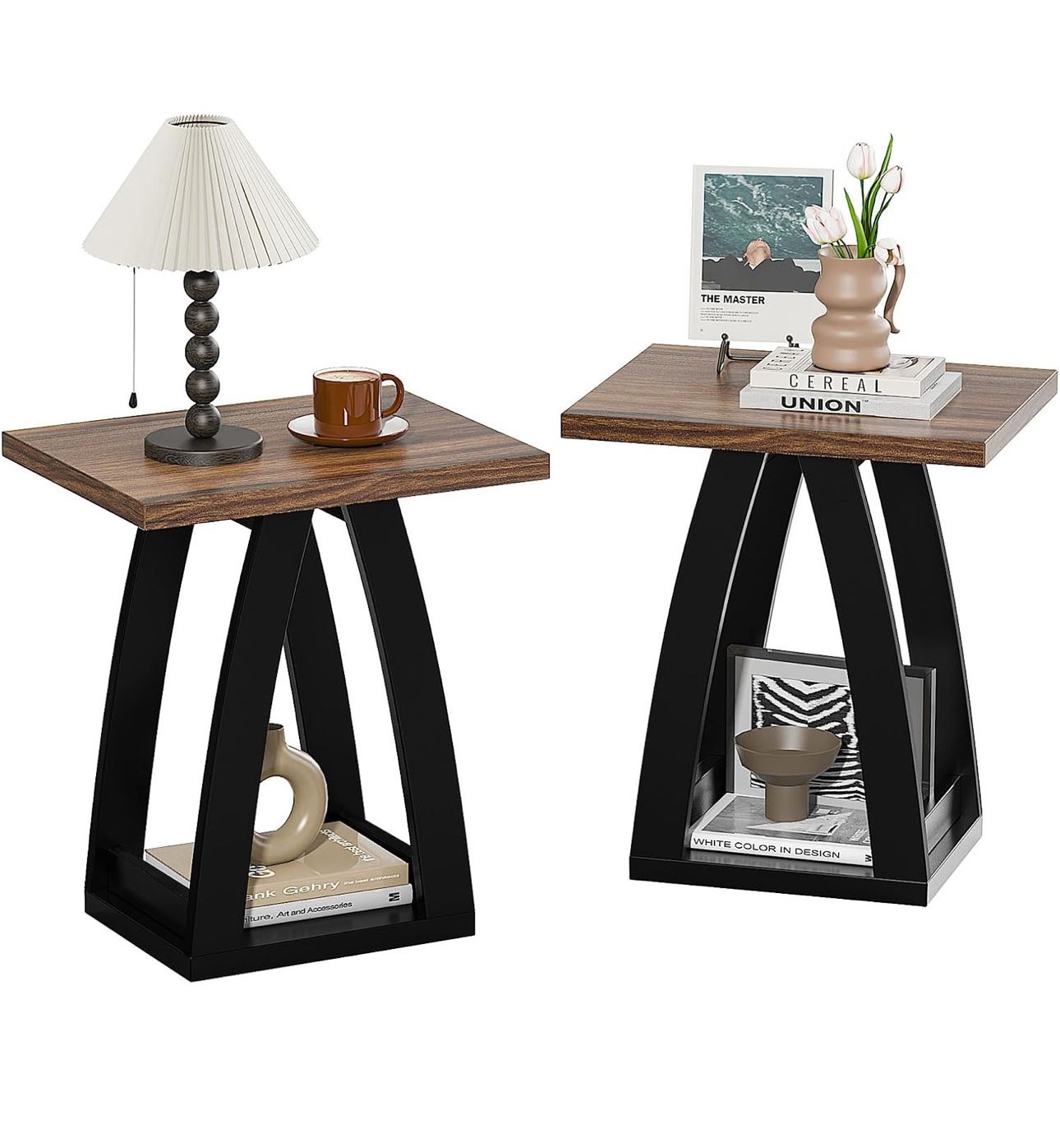 Set of 2 auxiliary tables for living room, side table next to the sofa. Modern side table for the home. Tables