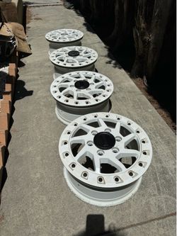 CAN AM MAVERICK R WHEELS 32x10x16 ITP TENACITY XNR BEADLOCK WHITE 2...