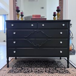 REFINISHED Black Dresser
