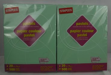 Pastel Green Computer Printer Paper 2 Reams (1000 Sheets)
