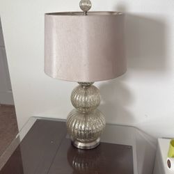 2 Wooden Side Tables And 2 Lamps 