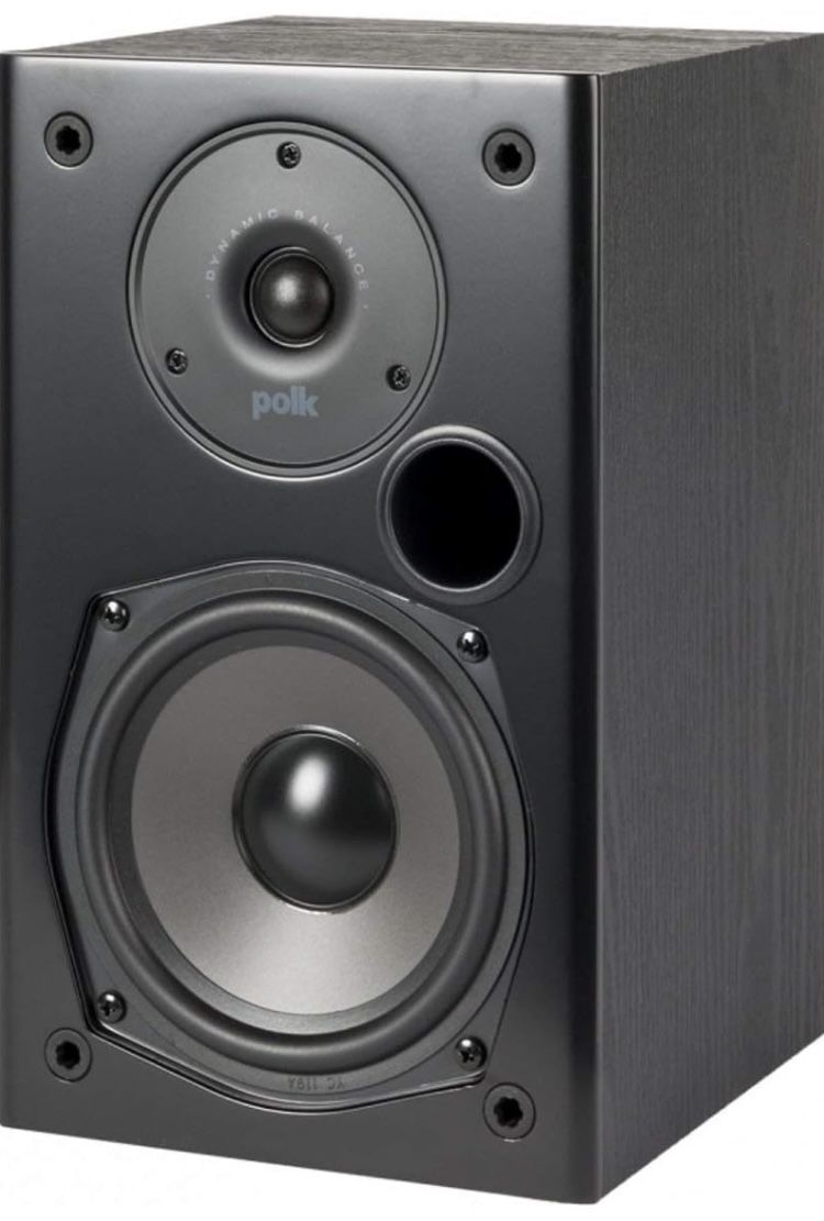 2 EA Brand New! Polk Audio T15 Home Theater and Stereo Bookshelf Speakers – Deep Bass Response, Dolby and DTS Surround, Wall-Mountable, Pair, Black