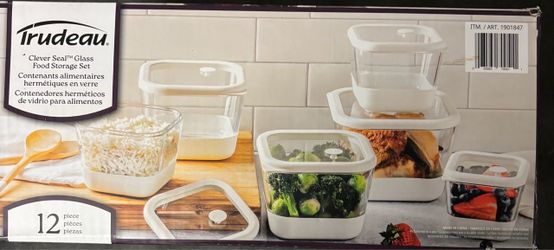 Trudeau Clever Seal Glass Food Storage Set 12-Piece