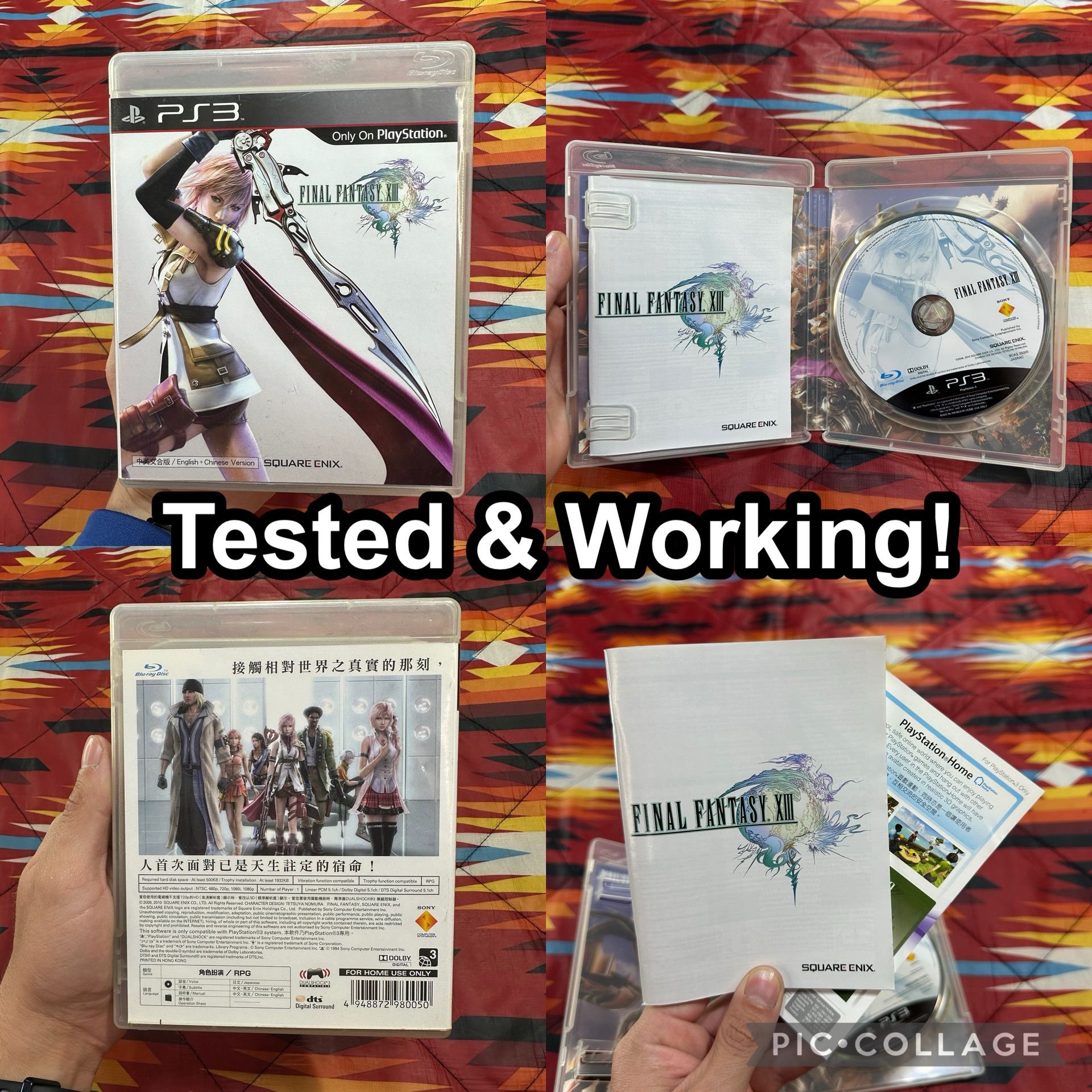 Final Fantasy XIII PS3 Voice Japanese Subtitles Chinese English ASIA CIB Tested
