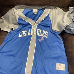 Los Angeles Dodgers Blue And Gray Lady Slugger Size XL Baseball Jersey