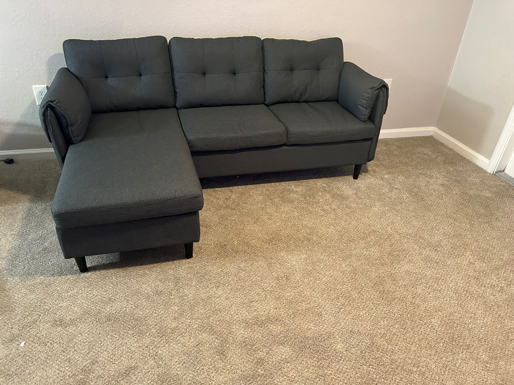 L-Shaped Sofa Couch with Storage Chaise