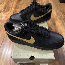 Nike 6.0 Dunk Low Black/Metallic Gold DS Size 12