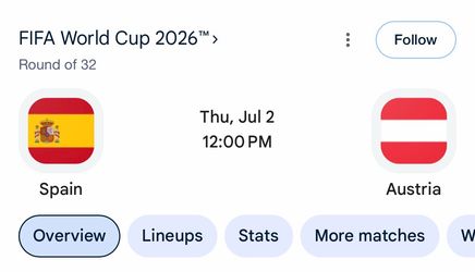 Spain v. Austria, July 2, LA, Category 1 tickets
