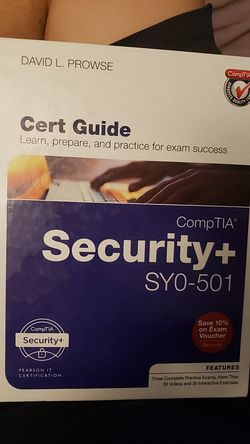 Security + 501 cert guide.
