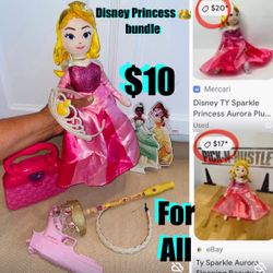 $10 Disney Princess 👑 Bundle all included Doll,crown,purse,etc in pics