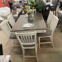 Two-Tone Counter Height Dining Room Set / 7pc