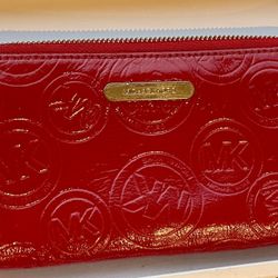 Michael Kors Red Zip-Around Wallet