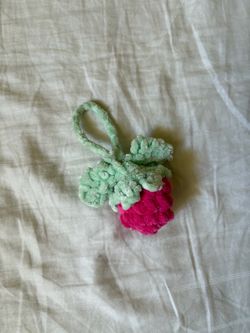 Crochet Strawberry keychain