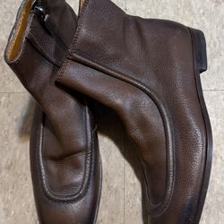 Gucci Brown Leather Dress Zip Boots Shoes Men’s Designer 