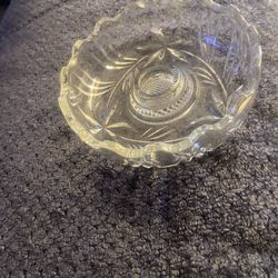 Vintage Pressed Cut Tapered Glass Candle Holder