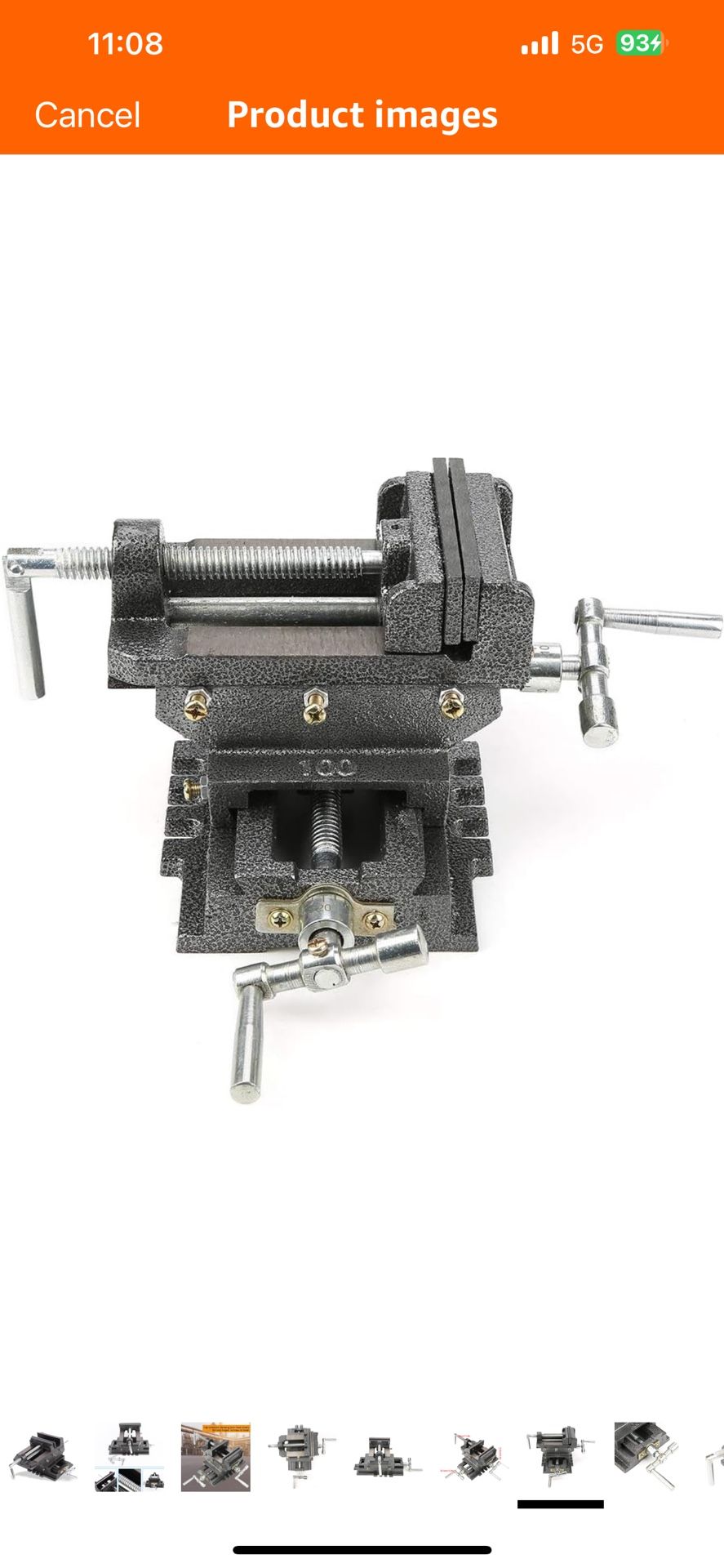 Drill Press Vise, 4" Cross Slide Vise Clamp Machine, Heavy Duty Vice Holder Clamping Tool with Stationary Base for Drilling Tapping and Reaming Operat