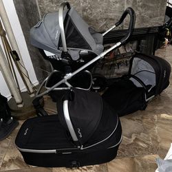 Nuna Ivvi Totl Complete Package Stroller Bassinet Car Seat With Base And Adapters