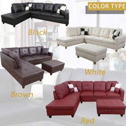 BRAND NEW SECTIONAL COUCH WITH OTTOMAN IN ORIGINAL BOX 