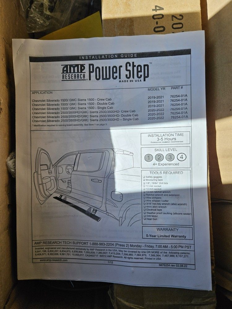 Silverado Sierra 1(contact info removed) Amp Research Steps 19-21 2019-2021 2020-2022