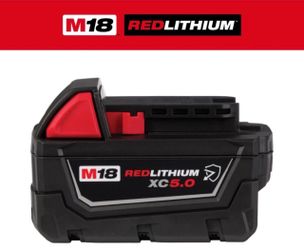 Milwaukee M18 18V Lithium-Ion REDLITHIUM HIGH OUTPUT XC 5.0 Ah Resistant Battery