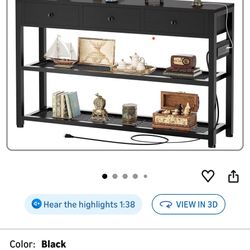 3 Drawer Shelf Black 