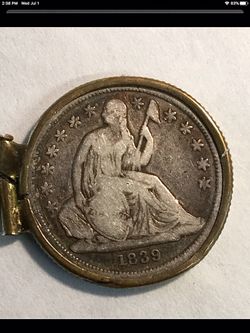 Watch fob silver coin antique
