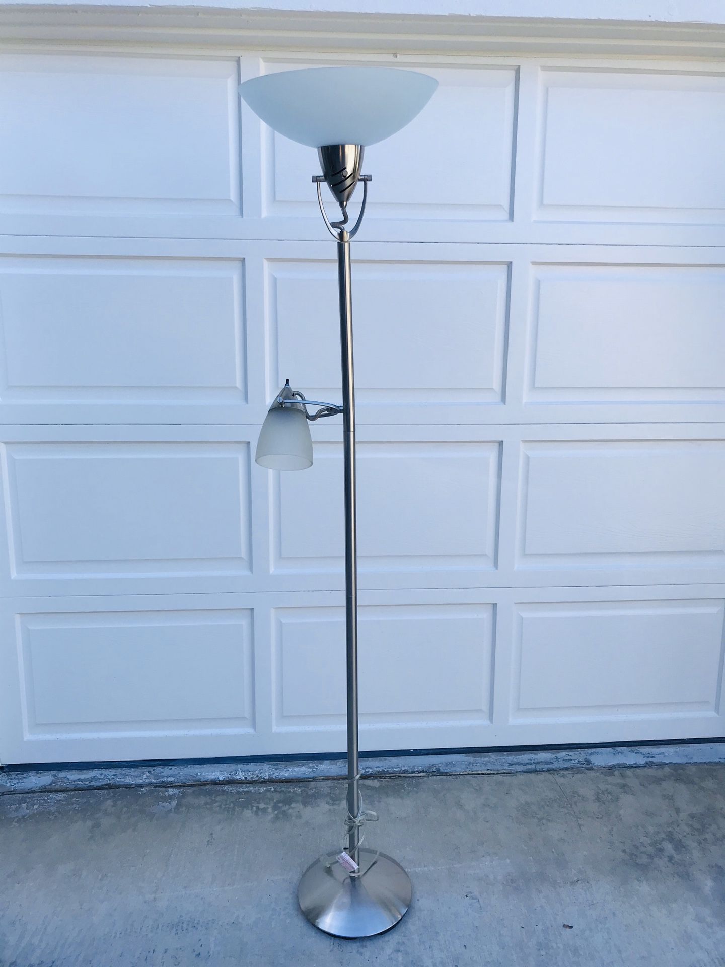 Dual Floor Lamp - Brushed nickel finish