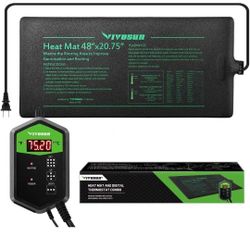 48"x20.75" Seedling Heat Mat and Digital Thermostat Combo Set