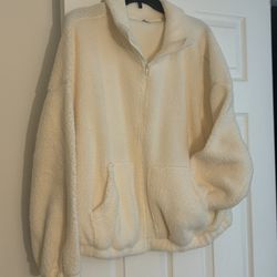 Women’s White Fleece Sweater