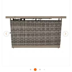 New Avondale 40,000  BTU Grey  Steel Propane Outdoor Fire Pit With Fire Glass 