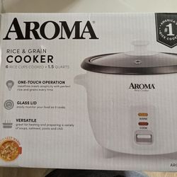 Aroma Rice & Grain Cooker 6 Rice Cups 1.5 Quarts