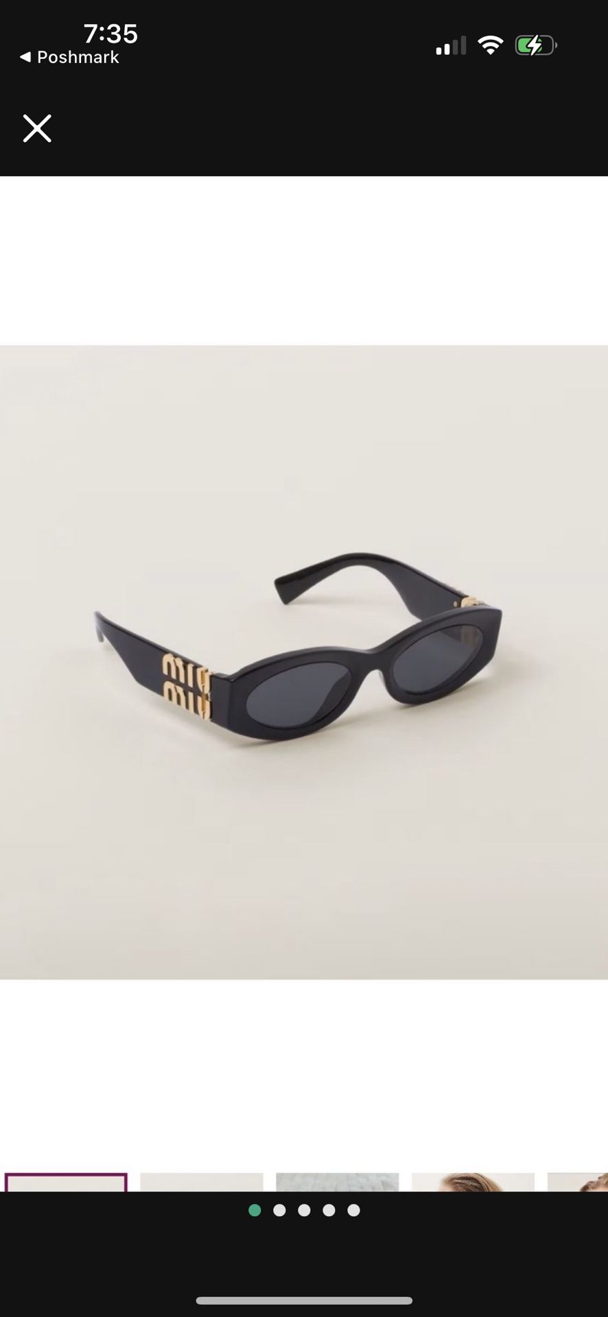 Miu glimpse sunglasses in black