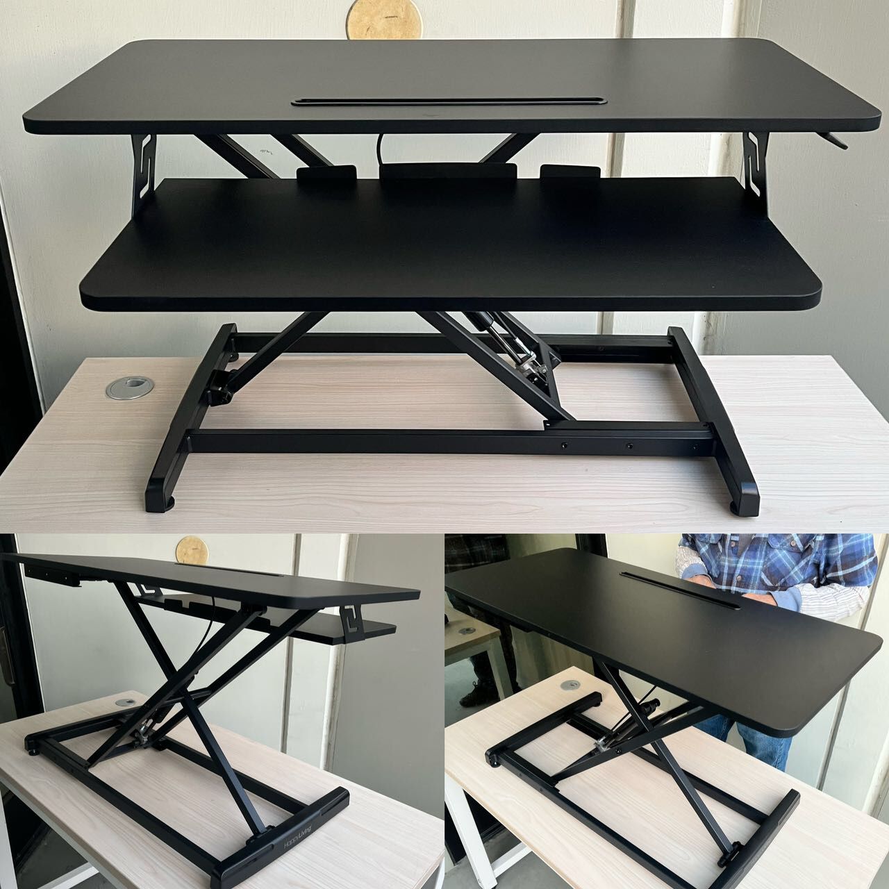 New In Box 35 Inch Desk Top Riser Standing Desk Top With Keyboard Shelf Adjustable Height