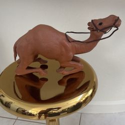 Leather CAMEL Statue. Great On Coffee Table, Bookcase, Desk, Hall Console, Etagere Shelf, Anywhere!